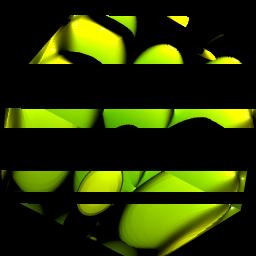 Example of stripe-parallel raytracing on four nodes